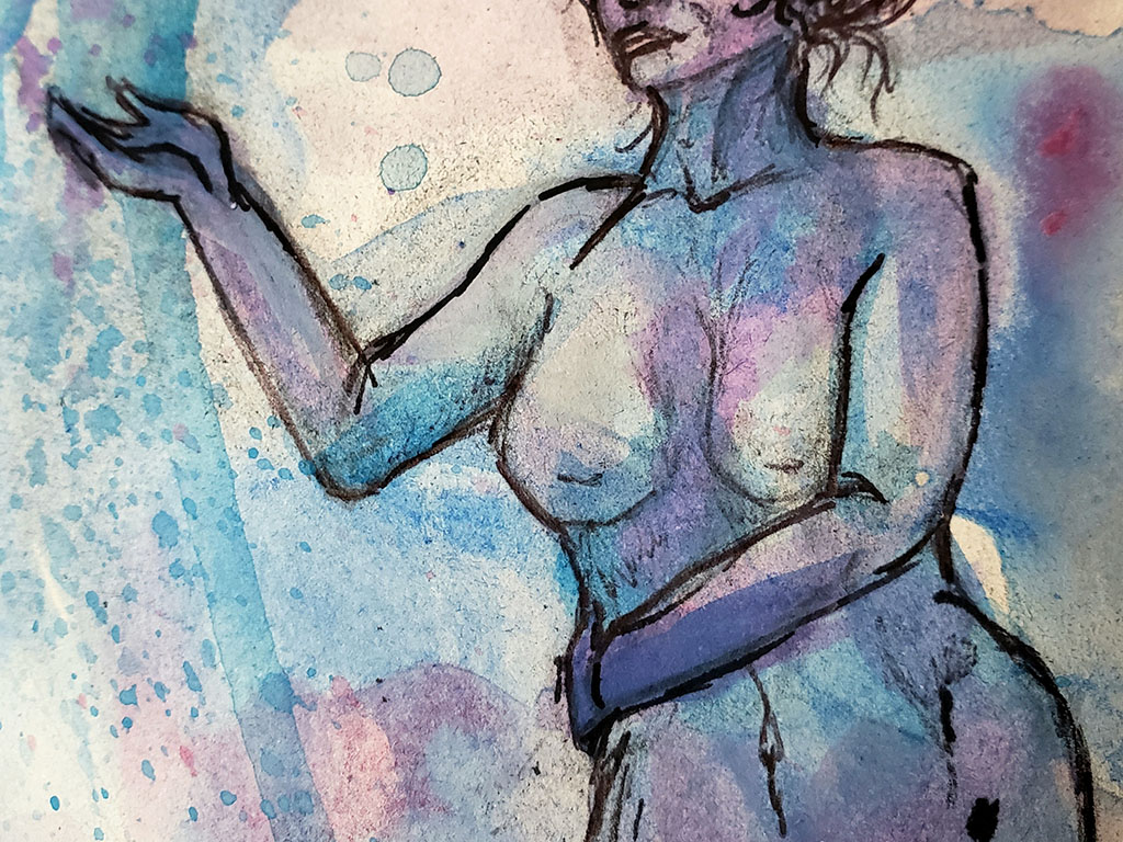 Illustration of a naked female torso